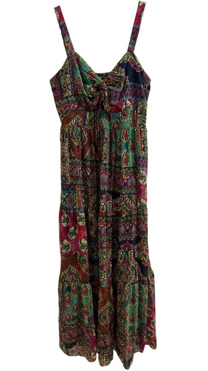 Signature by Robbie Bee Dresses & Skirts - Signature by Robbie Bee Boho Patchwork Print Maxi Dress Size 10 Tie Front